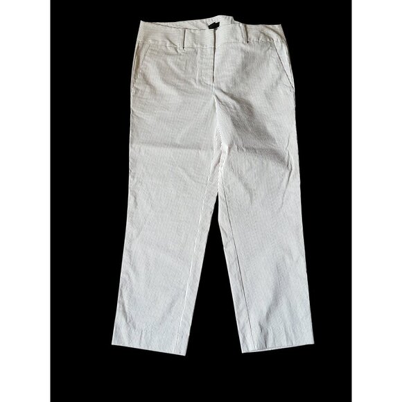 Seersucker Striped Ann Taylor Crop Mid-Rise Slim leg - Picture 2 of 12
